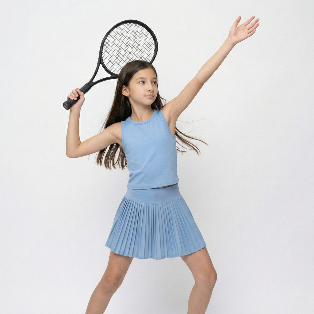 FlipZy - Solid Blue Tennis Skirt