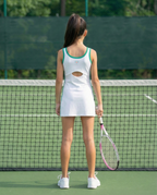 FlipZy - White/Green Tennis Dress