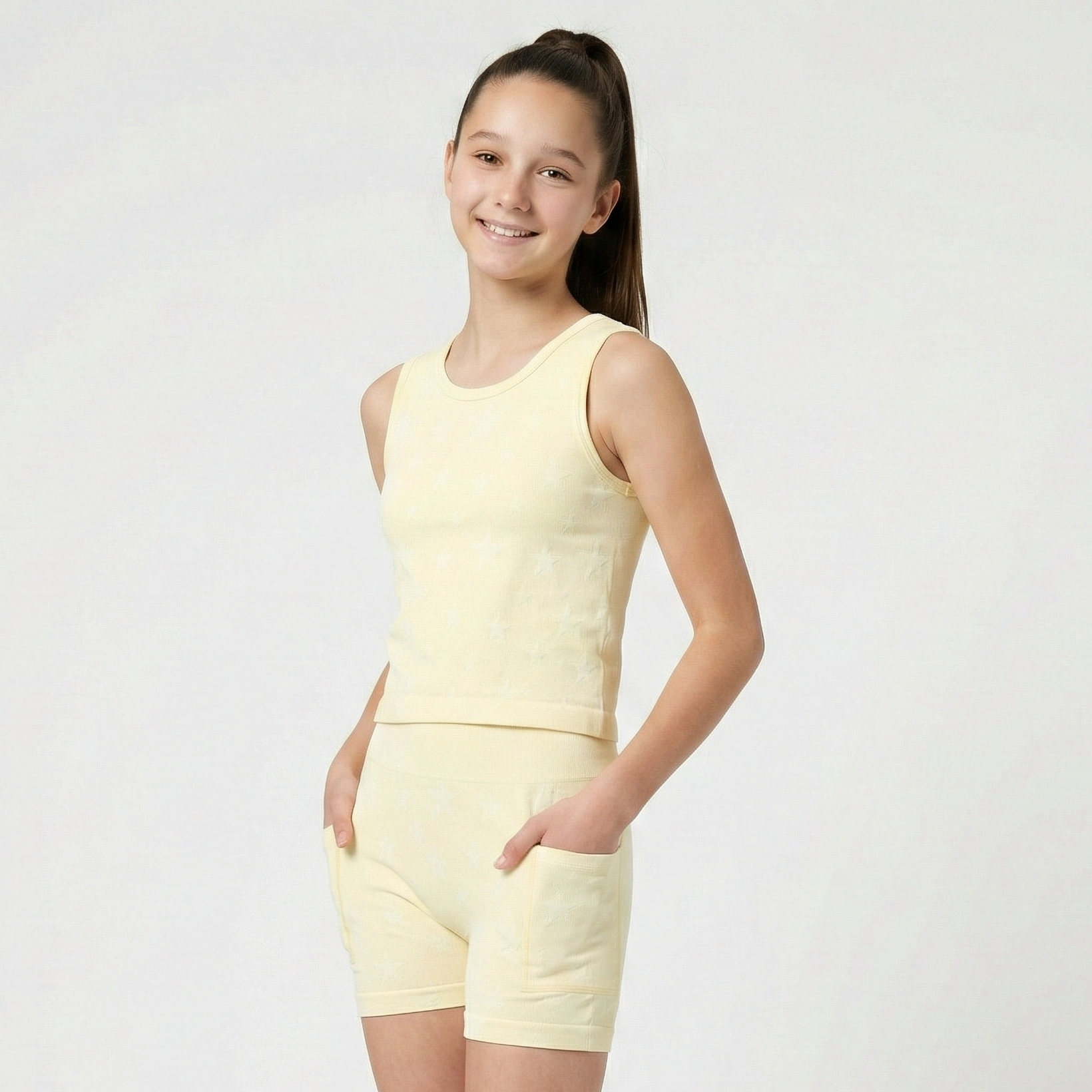 FlipZy - Yellow Yoga Tee and Shorts Set