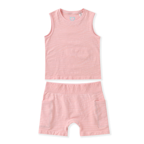 FlipZy - Peach Yoga Tee and Shorts Set