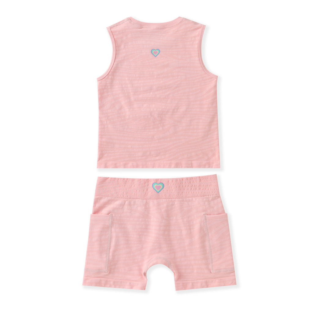 FlipZy - Peach Yoga Tee and Shorts Set