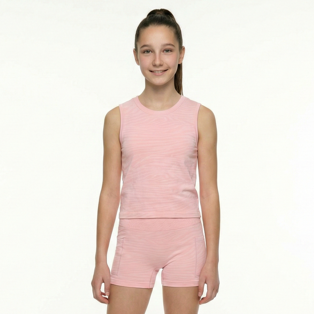 FlipZy - Peach Yoga Tee and Shorts Set